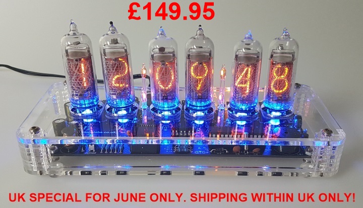 (image for) IN-14 Nixie Bundle (Plexi Case) with GPS or WiFi Time Sync. UK SPECIAL FOR JUNE